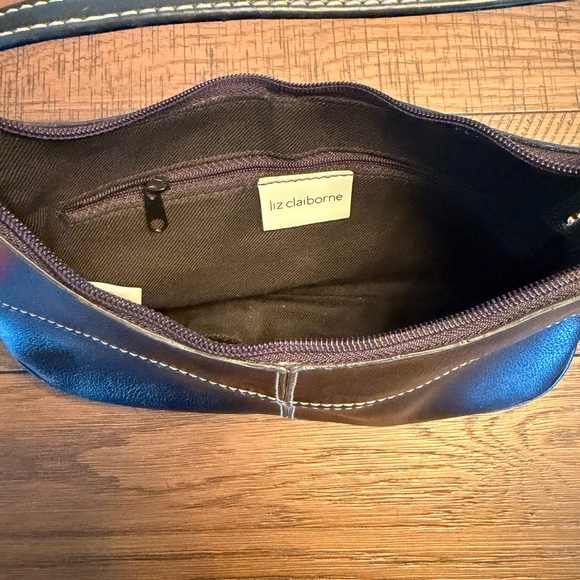 Liz Claiborne Black Mini Bag with White Stitching - Picture 3 of 5